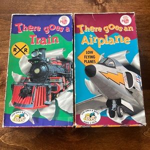 There Goes a Train and There Goes an Airplane VHS tapes Vintage